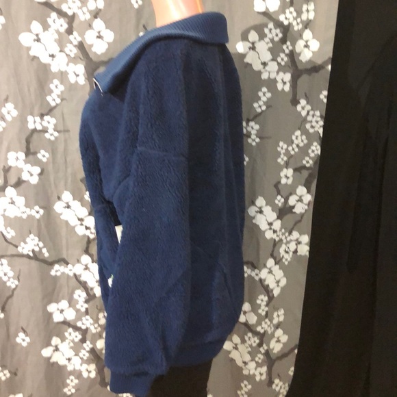 NWT JUICY COUTURE Navy Sherpa Pullover Jacket Coat - Picture 5 of 8